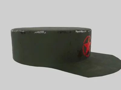 Military hat old  Low-poly 3D model
