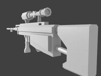 Lowpoly Sniper Rifle Free low-poly 3D model