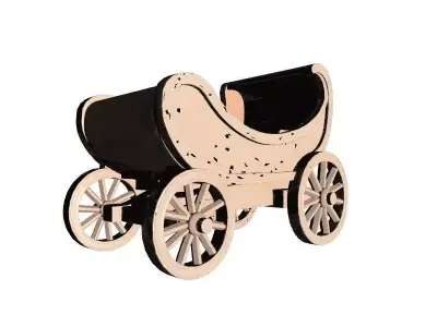 Wooden Cart 3D Printable Model 3D print model buy