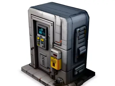 SciFi Utility Kiosk Game Asset Low-poly 3D model