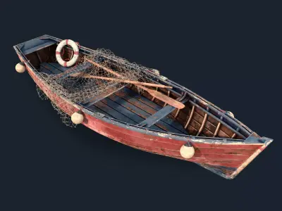 Old fishing boat 3D model