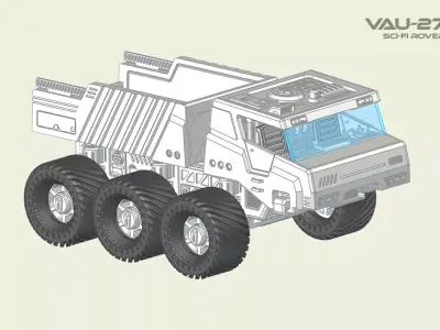 VAU-27 sci-fi rover 3D print model