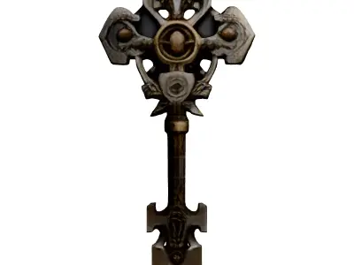 Ornate Fantasy Key 3D Model Low-poly 3D model