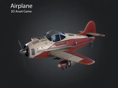 Airplane Low-poly 3D model 4