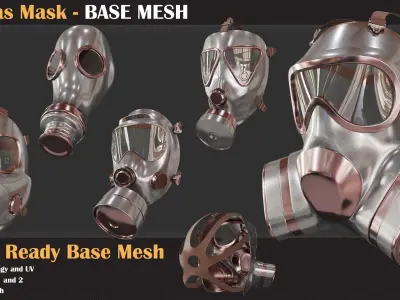 25 Gas Mask Base Mesh - VOL 09 3D model