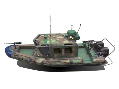 Patrol Boat Low-poly PBR Low-poly 3D model