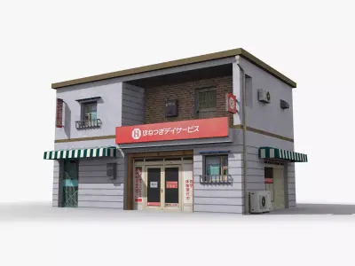 Japanese House x6 Low-poly 3D model