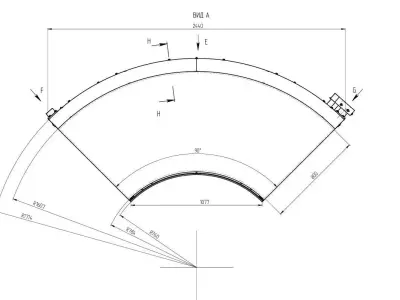 90 Degree Turning Belt Conveyor 800mm  Industrial CAD Model 3D model