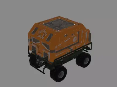 Sci-fi mcahine gun Low-poly 3D model