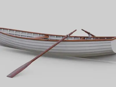 Rowboat 1B Low-poly 3D model