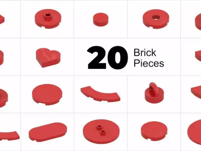 TwindBricks3D - 20 Bricks Tile Round collection 3D print model