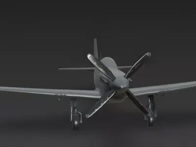 American P-51 Mustang 3D Model Low-poly 3D model