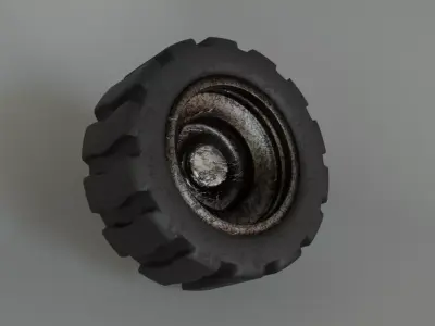 Weathered Off-road Wheel and Tire 3D Model 3D model