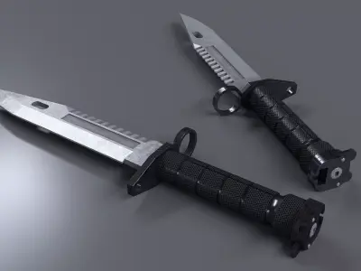 COMBAT KNIFE Low-poly 3D model 12
