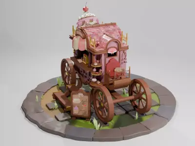 Wandering Carriage Low-poly 3D model