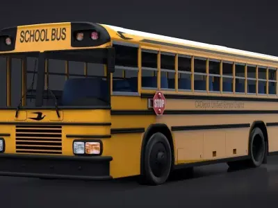 School Bus C4D Rigged 3D model