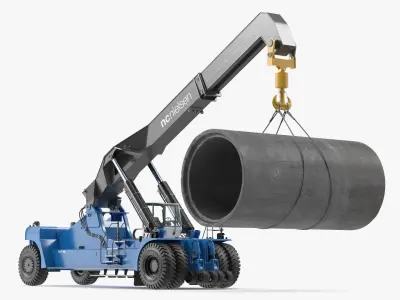 Mobile Reachstacker Nielsen NCN 180TH Lifting Concrete Pipe 3D model