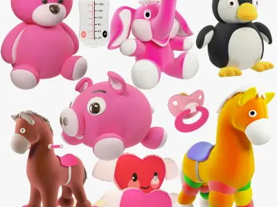 Stuffed Toys and Childcare Accessories Collection V1 3D model