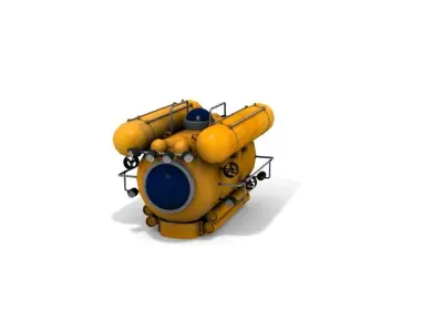 bathyscaphe air compressor Low-poly 3D model