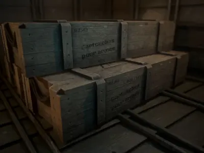 Military wood box Free low-poly 3D model