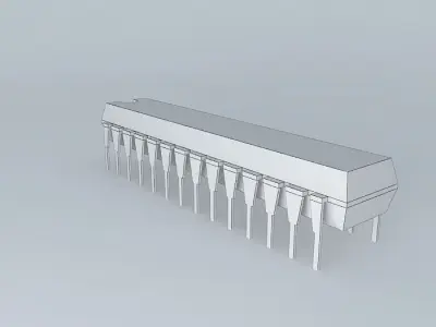 28-pin DIL IC Free 3D model