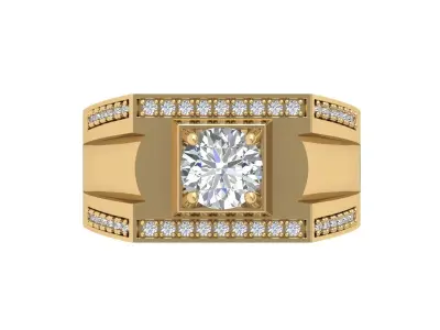Solitaire Engagement Ring 3D print model 104