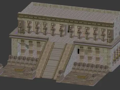 Egyptian buildings and monuments Low-poly 3D model