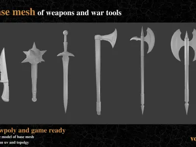 weapon of war Low-poly 3D model