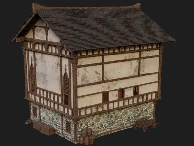 Old Medieval Building 4K Textures GameReady 101 Low-poly 3D model