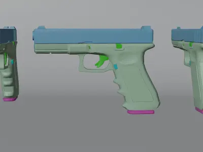 Low Poly model of Glock  Free low-poly 3D model