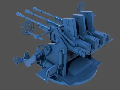 Type 96 25mm triple mount - Personal license - 1-350 scale 3D print model