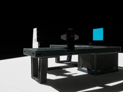 SCI FI WorkStation Low-poly 3D model