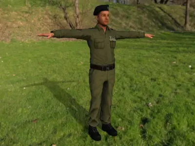 indian police officer  Low-poly 3D model