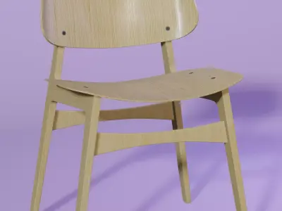 rtyhdrtcjuncujn wooden chair Free low-poly 3D model