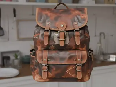 Worn Survivor Backpack - Post-Apoc Detailed 3D model