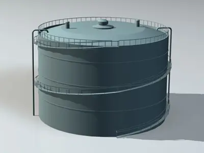 Gas tank 3D model 2