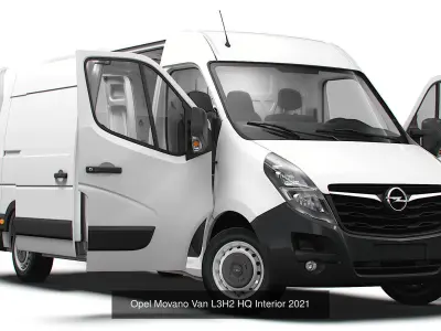 Opel Movano Panel Van HQ Interior 2021 3D Model Collection