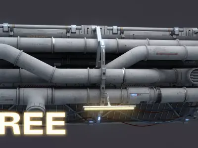 Sci-Fi Kit Free 09 vent pipe Free low-poly 3D model