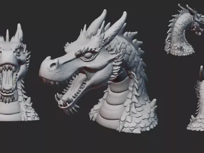 a dragon head 3D print model