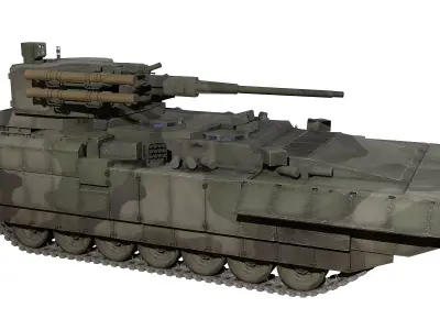 T15 Armata BTT Russian Heavy APC Game Ready Rigged 3D Model Low-poly 3D model