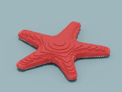 Voxel Starfish Low-poly 3D model