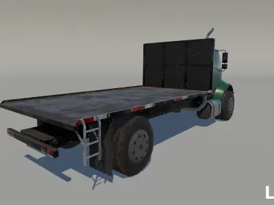 Flatbed trucks Low-poly 3D model