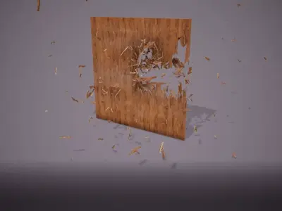 Wood Crack Slide 02 Low-poly 3D model