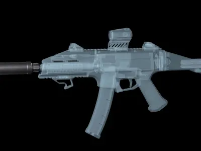 SIG SAUER SRD9 9mm Suppressor Low-poly 3D model