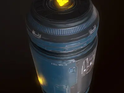 Sci fi Barrel Low-poly 3D model