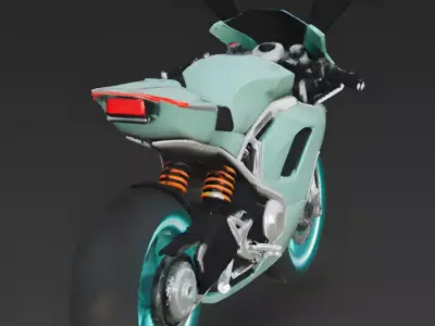 Realistic Cyberpunk Easter Rabbit Bike 3D Model Low-poly 3D model