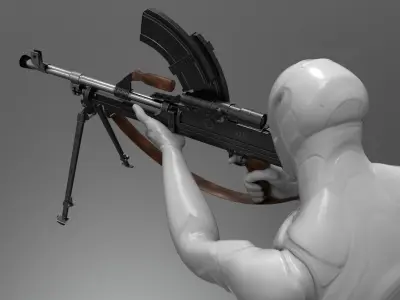 Bren Light Machine Gun LMG Low-poly 3D model