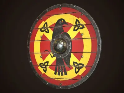 Viking Shield 08 Low-poly 3D model