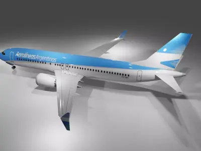 Aerolineas Argentinas Boeing 737 max8 3D Model Low-poly 3D model