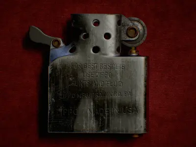 zippo  lighter  realistic  Low-poly 3D model